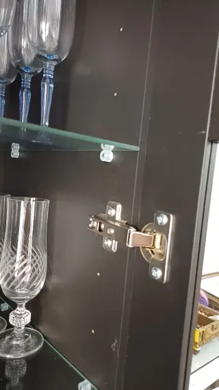 Vitrina Ikea Negra Cristal Madera