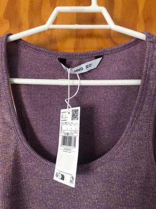 Top punto brillante Mango morado/plateado
