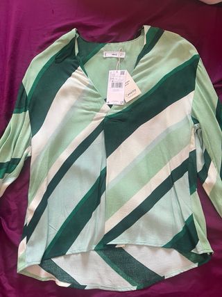 Camisa Mango Verde Talla S