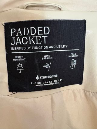 Casaco acolchoado bege usado