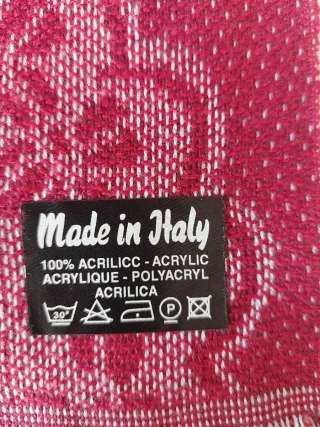 Sciarpa donna a quadri/fiori con frange 72x170