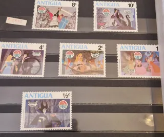 6 Sellos Bella Durmiente Disney Christmas 1980