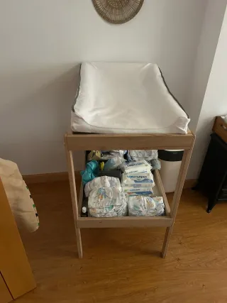 Cambiador bebé + colchón + funda