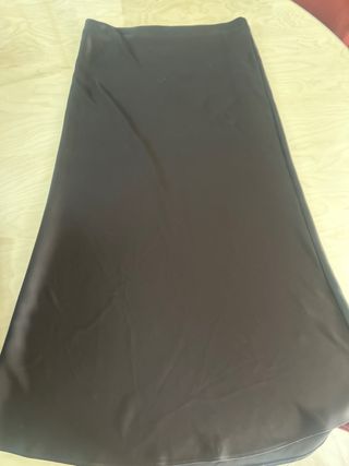 Falda Zara marrón satinada Talla S