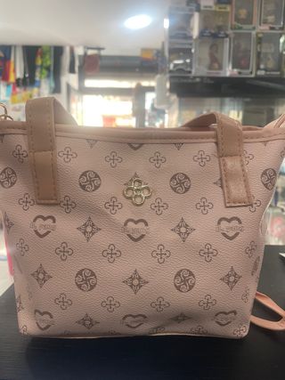 Borsetta rosa con fantasia monogram