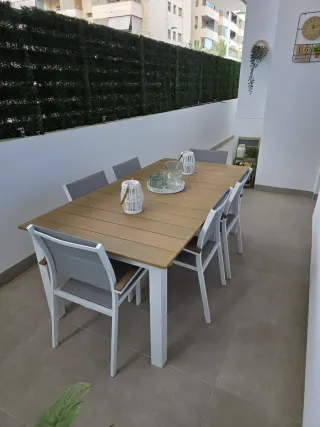 Mesa y 6 Sillas de Jardín/Terraza