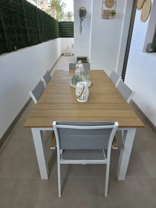 Mesa y 6 Sillas de Jardín/Terraza