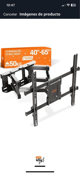 Soporte TV pared 32-65” articulado. Sin usar.