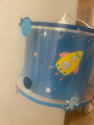 Lámpara infantil techo planetas y cohete