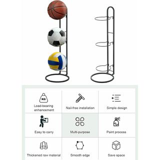 Scaffale verticale per 3 palloni da basket