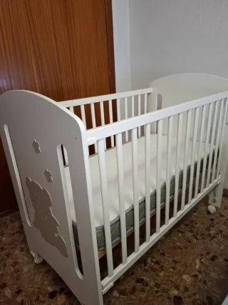 Cuna Trama blanca con osito