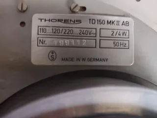 Tocadiscos Thorens  TD 150 MK II AB.