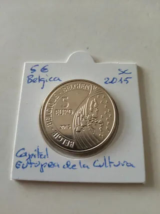 Moneda 5€ Bélgica 2015 Mons Capital Europea