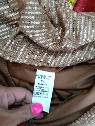 Vestido lentejuelas dorado talla única