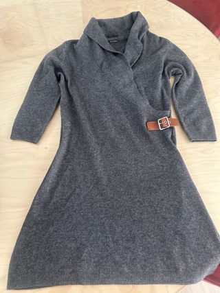 Vestido punto Massimo Dutti gris talla L-S