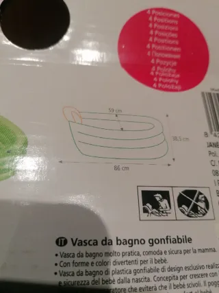 Bañera hinchable bebé Jane Colors