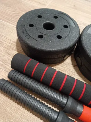 Set di pesi per palestra con manubri