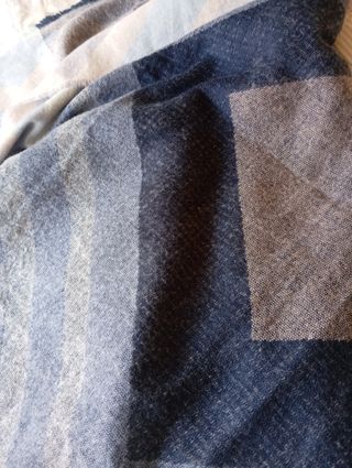 Pañoleta fular caliente azul y gris