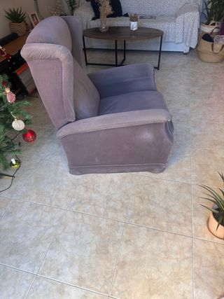 Poltrona relax in tessuto viola