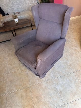 Poltrona relax in tessuto viola