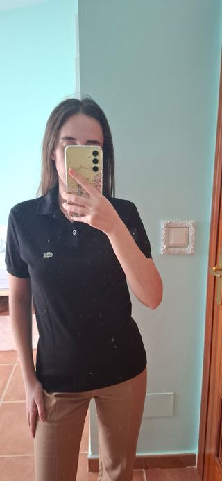 Polo Lacoste Negro Talla M