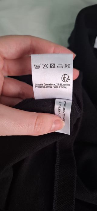 Polo Lacoste Negro Talla M
