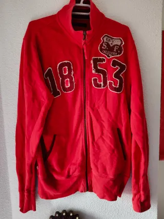 Sudadera Levi's roja unisex cremallera