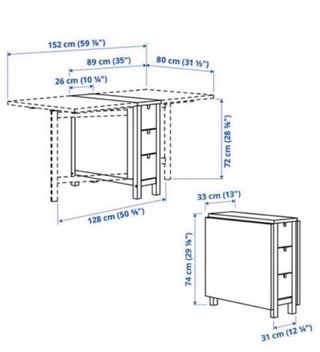Mesa plegable madera IKEA NORDEN 6 cajones