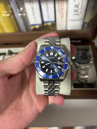 Reloj Seiko Submariner Mod Azul Plata