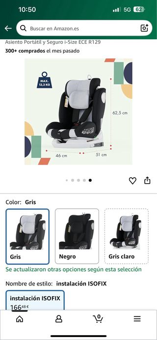 Silla de Coche Babify Onboard Isofix Gris