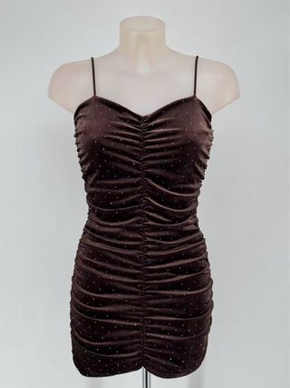 Vestido fiesta terciopelo con brillos