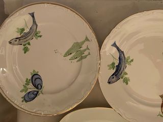 Vajilla porcelana vintage pez dorado