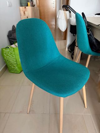 Pack 6 sillas comedor verde