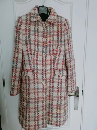 Abrigo Zara cuadros multicolor