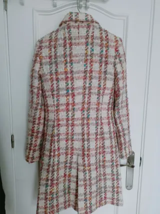 Abrigo Zara cuadros multicolor