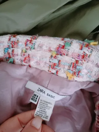 Abrigo Zara cuadros multicolor