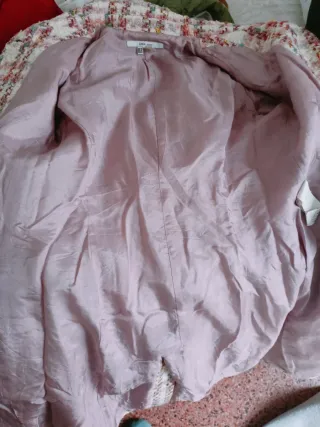 Abrigo Zara cuadros multicolor