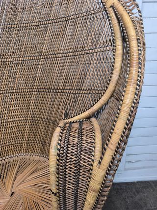 Sillón Rattan Grande Años 70. Emmanuel