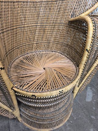 Sillón Rattan Grande Años 70. Emmanuel