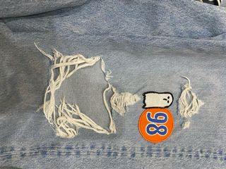 Pantalones vaqueros mujer con parches