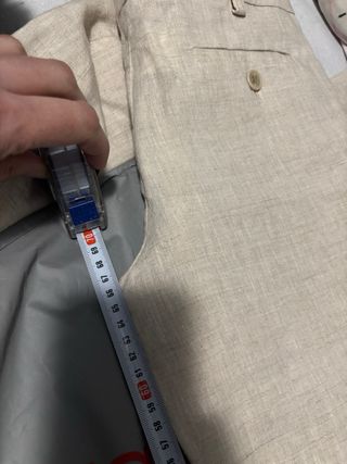 Traje comunión de lino para niño, beige y blanco