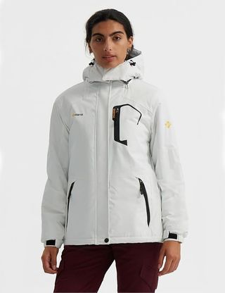 Chaqueta de esquí de montaña GEMYSE para mujer, impermeable, cortavientos, con capucha