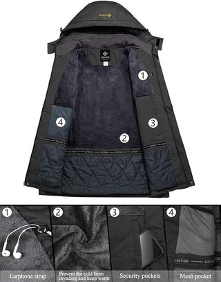 Chaqueta de esquí de montaña GEMYSE para mujer, impermeable, cortaviento