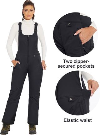 Pantaloncini da sci invernali GEMYSE da donna con bretelle regolabili