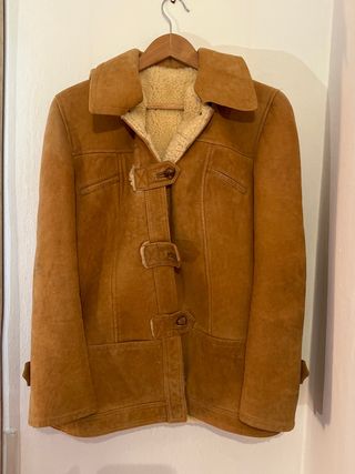 Chaqueta Piel Borrego Años 70 Marrón