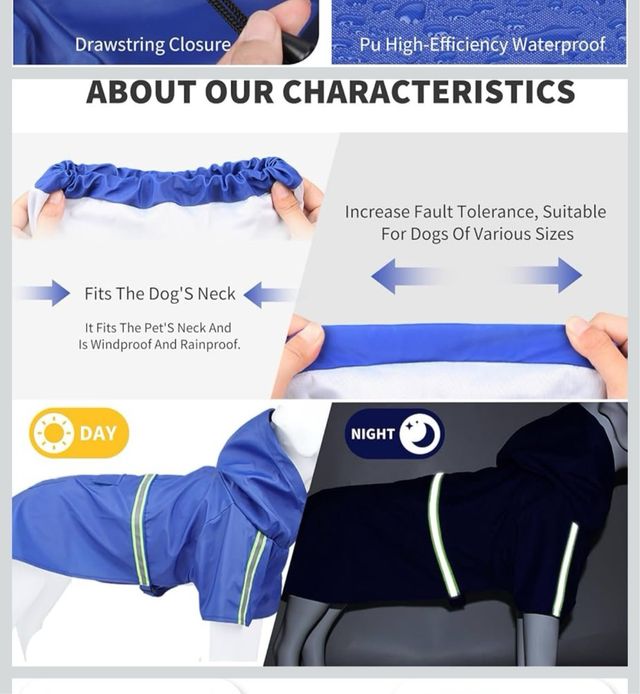 Impermeable para Perros Azul talla 3 xl