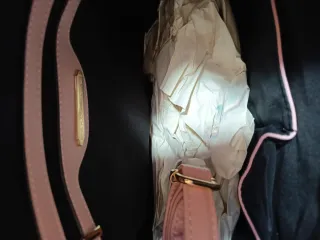 Borsa a quadri rosa e nera