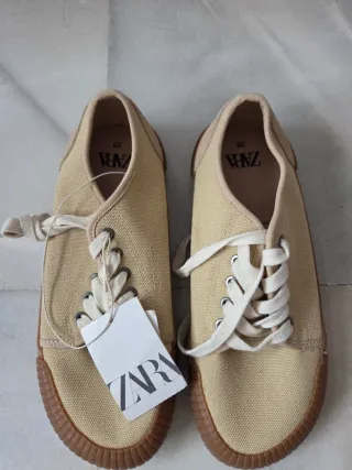 Zapatillas Zara Barefoot Beige/Marrón Nuevas