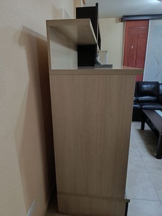 Mueble de salón modular madera y cristal