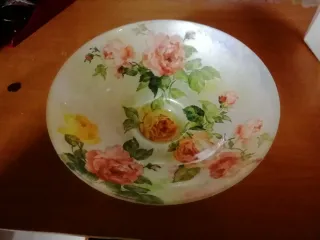 Centro tavola in vetro decorato